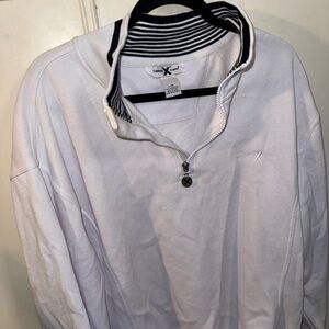 Celebrity Cruises White Pullover with Navy Striped Collar